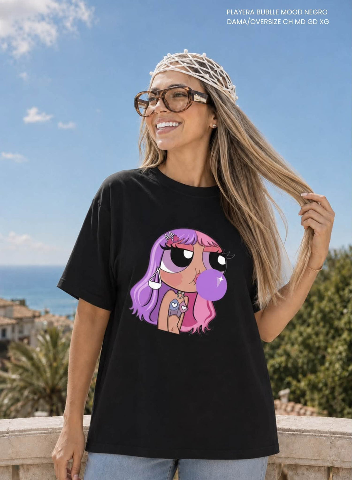 PLAYERA BUBLE MOOD NEGRO