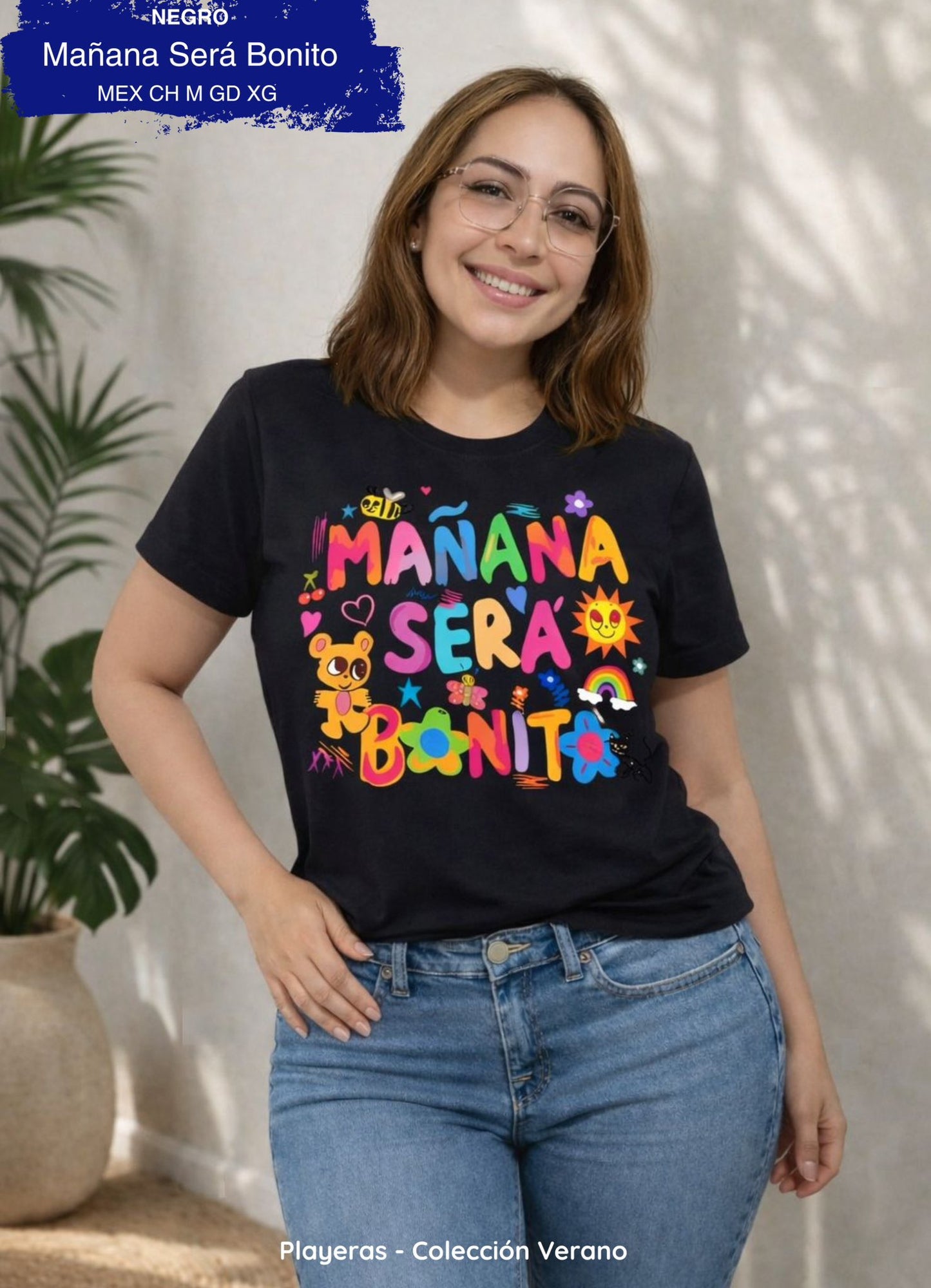 PLAYERA MAÑANA SERA BONITO NEGRO