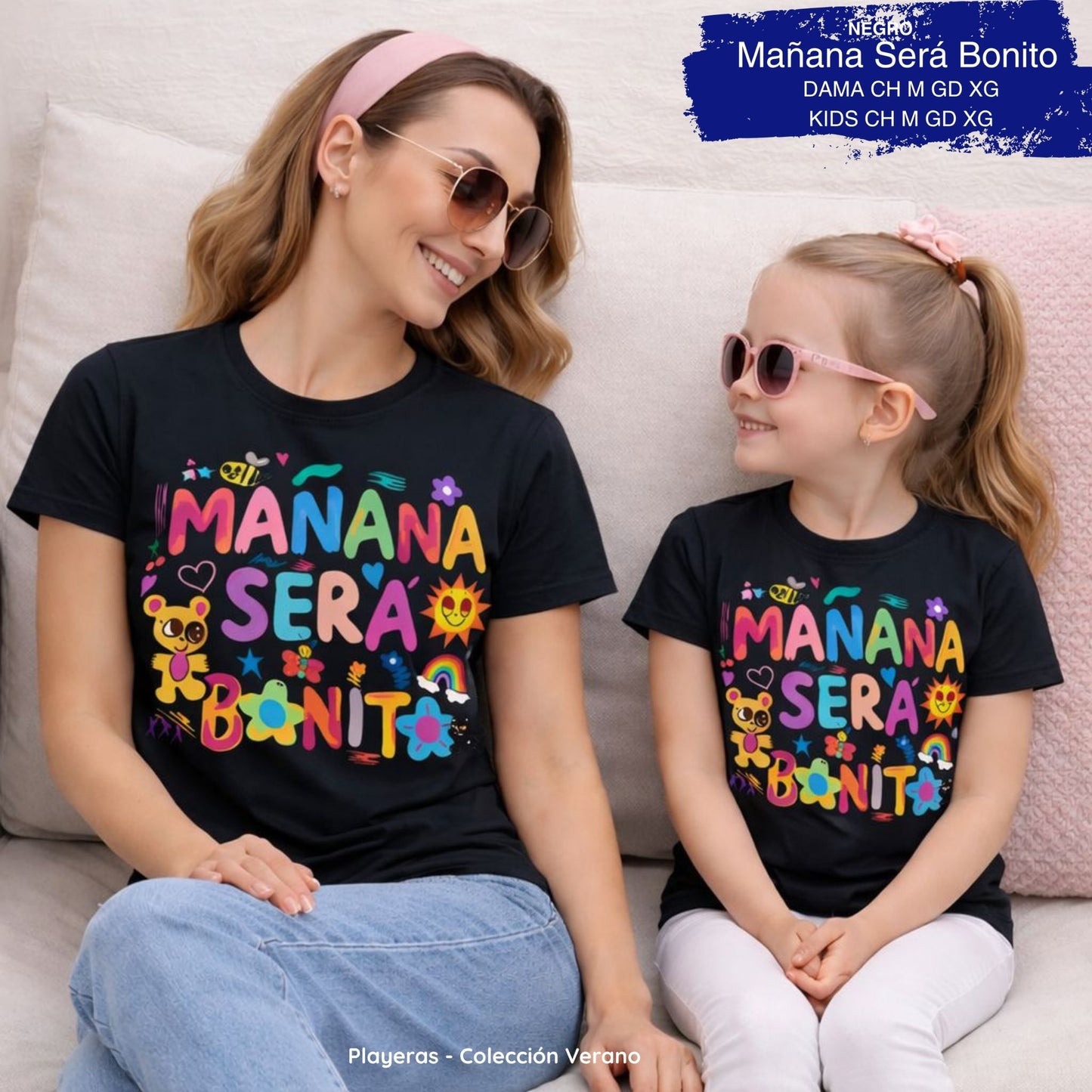 PLAYERA MAÑANA SERA BONITO NEGRO KIDS
