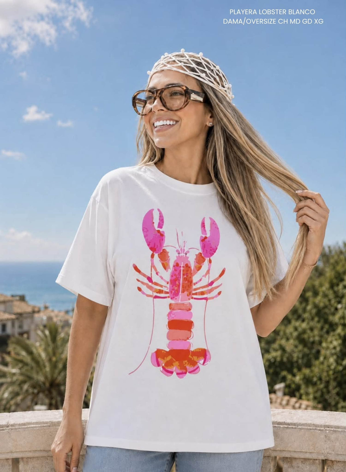 PLAYERA LOBSTER BLANCO