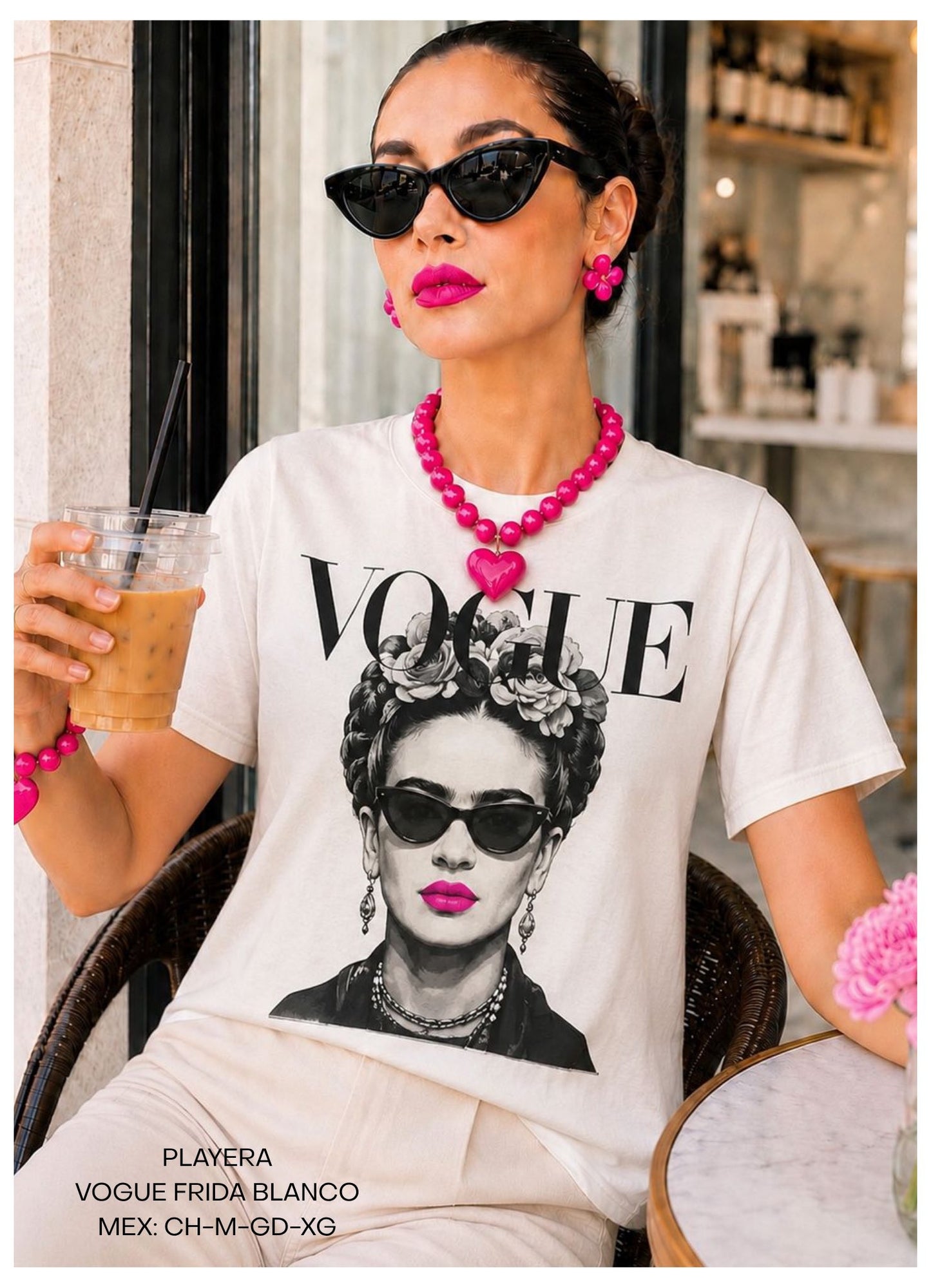 PLAYERA VOGUE FRIDA BLANCO