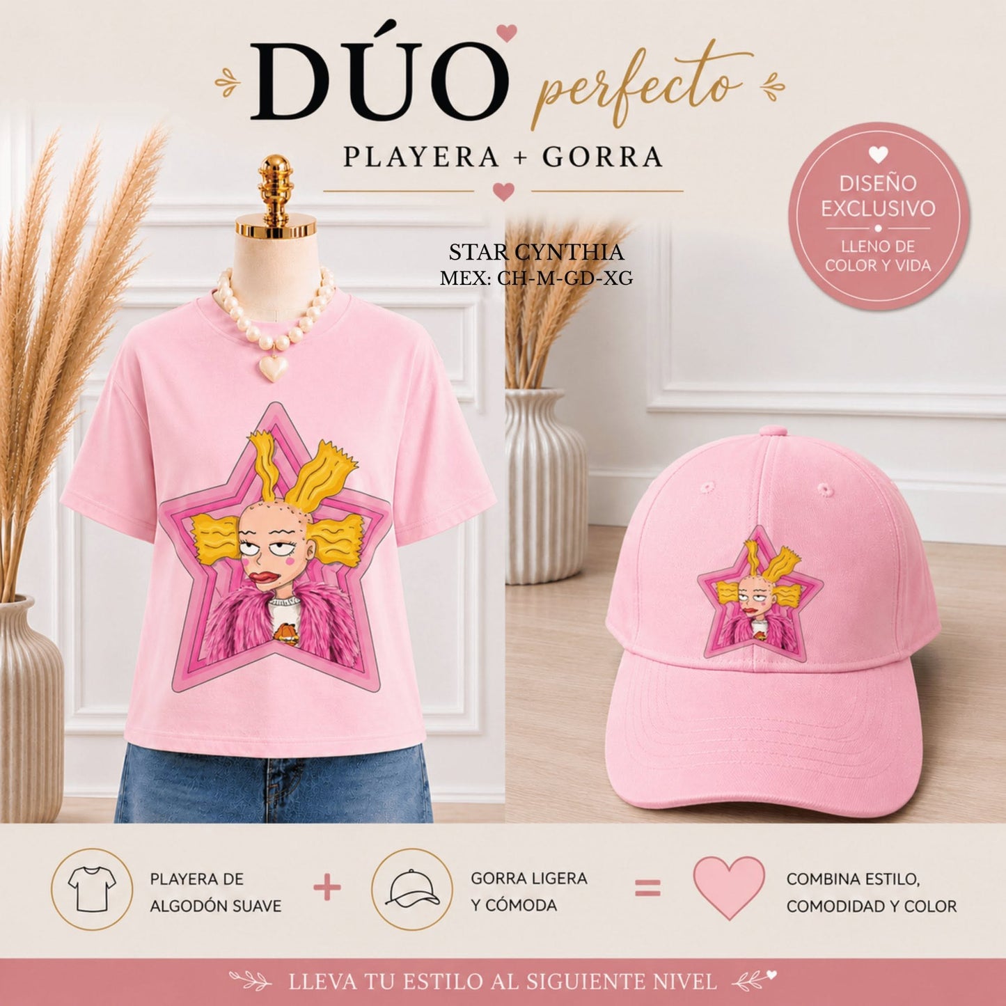 DUO STAR CYNTHIA ROSA (PLAYERA+GORRA)