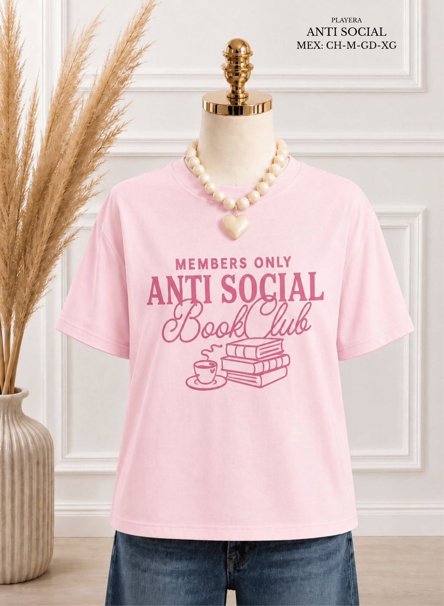 PLAYERA ANTI SOCIAL ROSA
