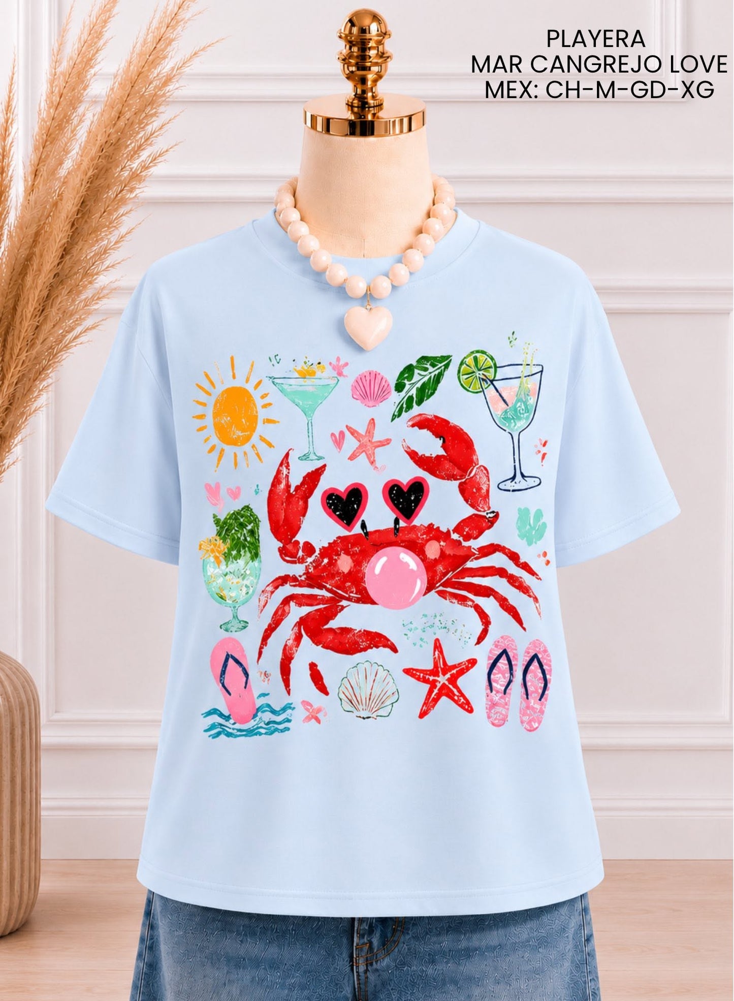 PLAYERA MAR CANGREJO LOVE