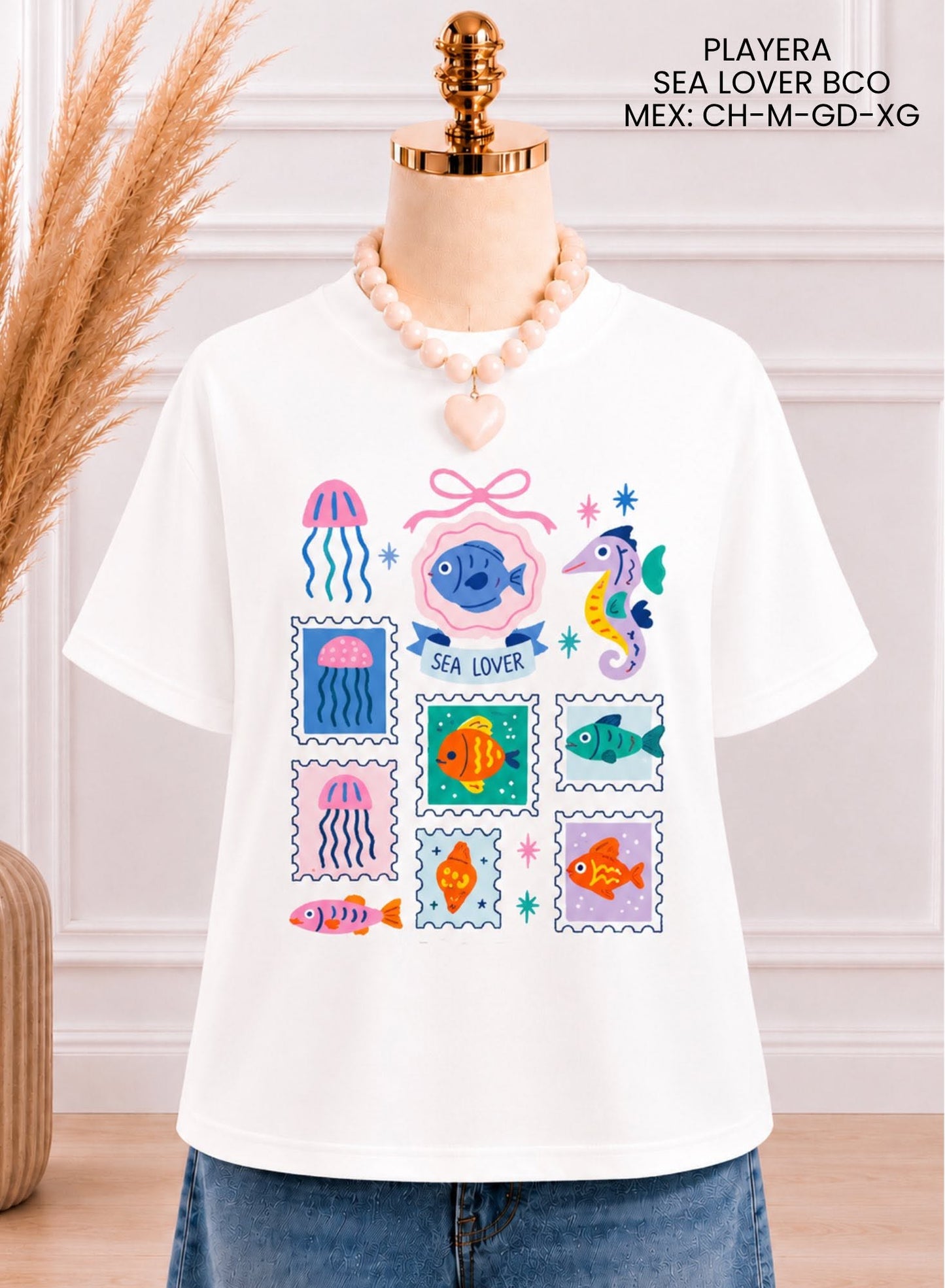 PLAYERA SEA LOVER BCO