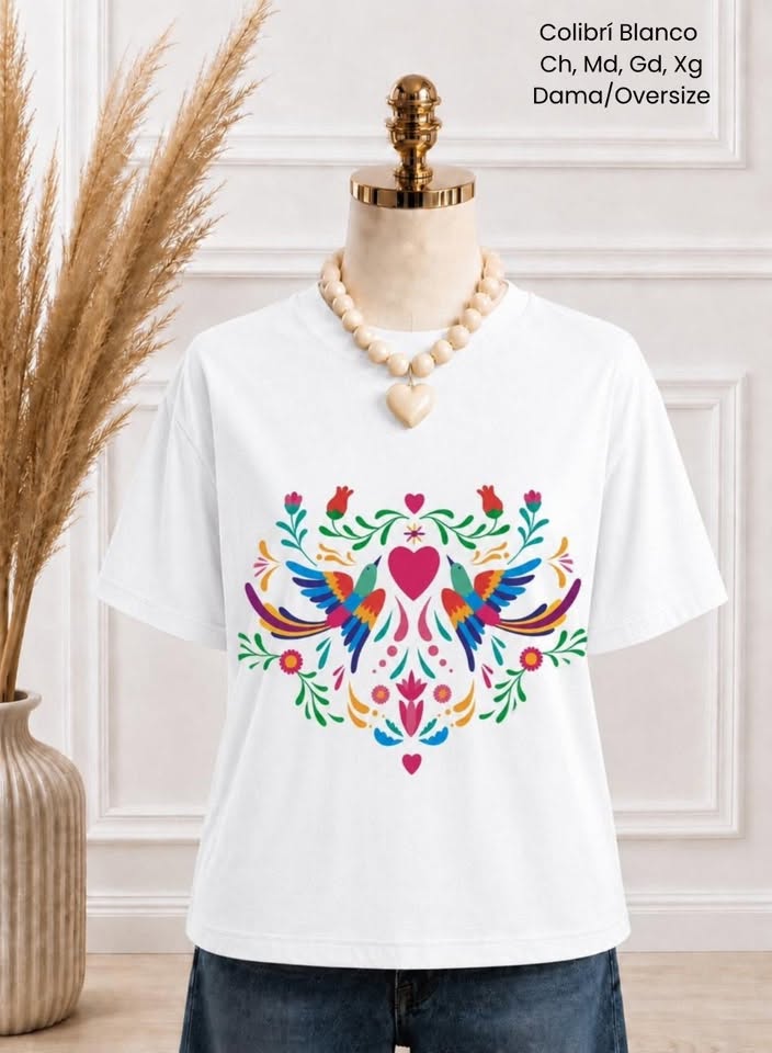 PLAYERA COLIBRI BLANCO