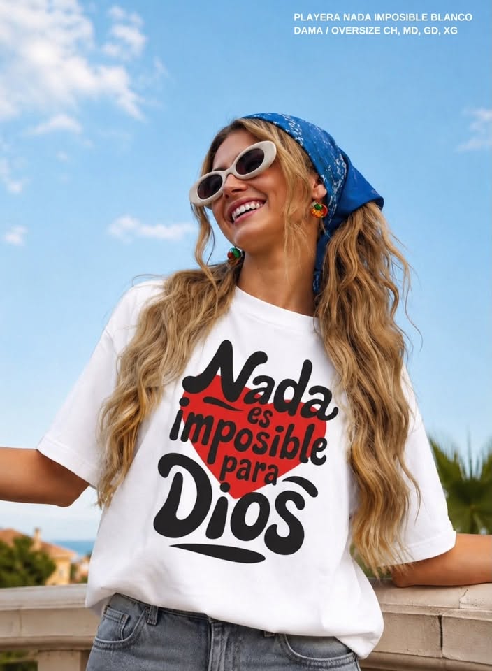 PLAYERA NADA IMPOSIBLE BLANCO