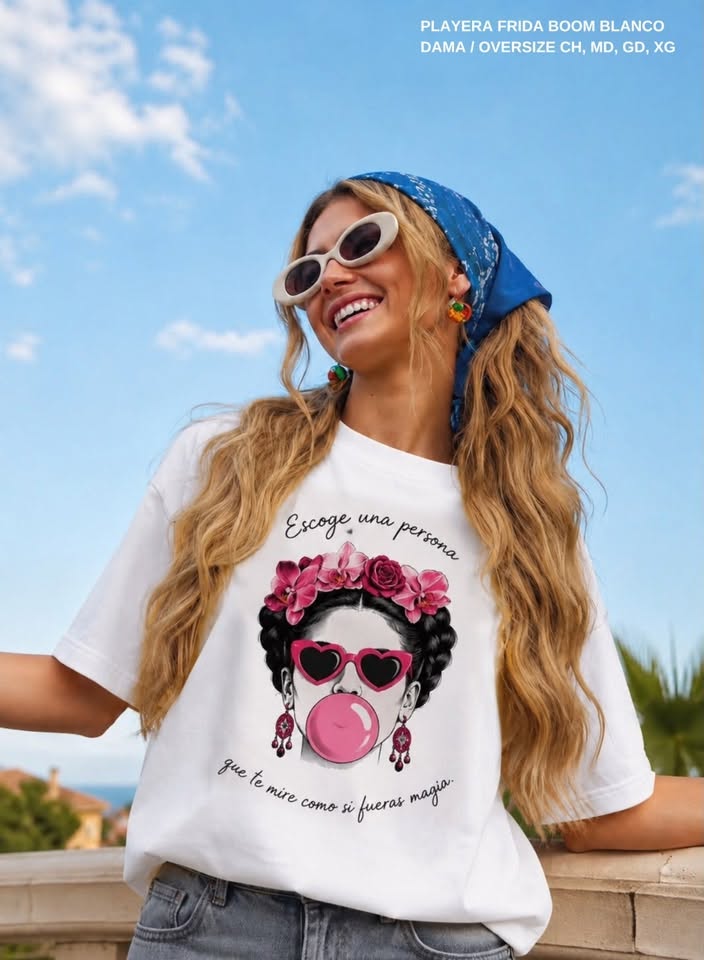 PLAYERA FRIDA BOOM BLANCO