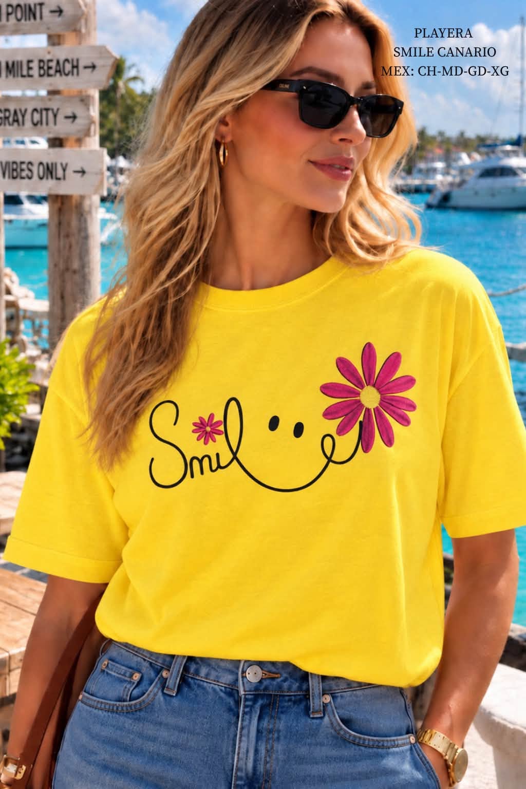 PLAYERA SMILE CANARIO