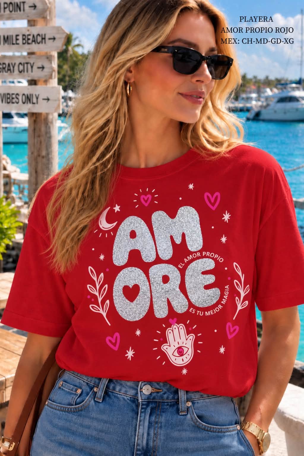 PLAYERA AMOR PROPIO ROJO