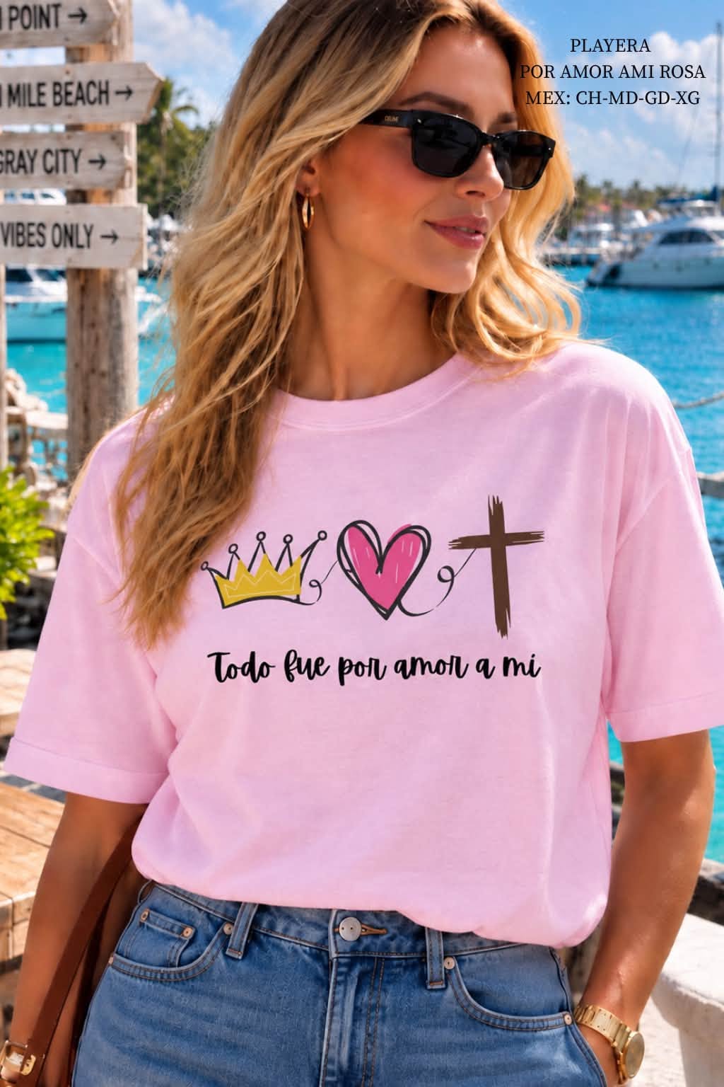 PLAYERA POR AMOR AMI ROSA