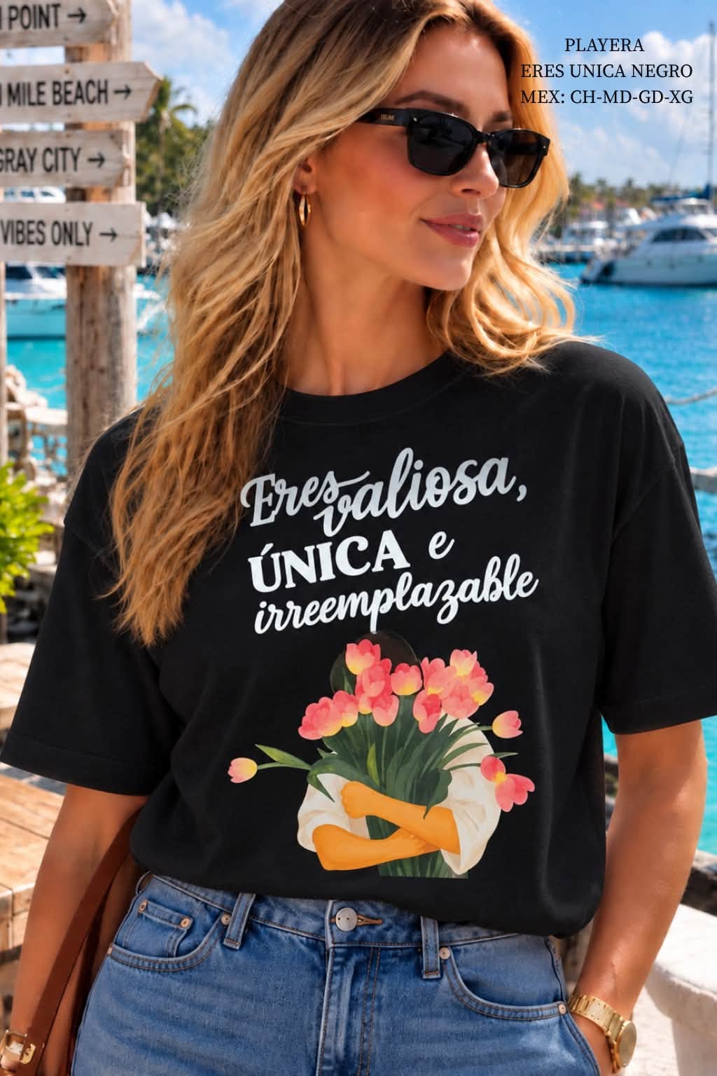 PLAYERA ERES UNICA NEGRO