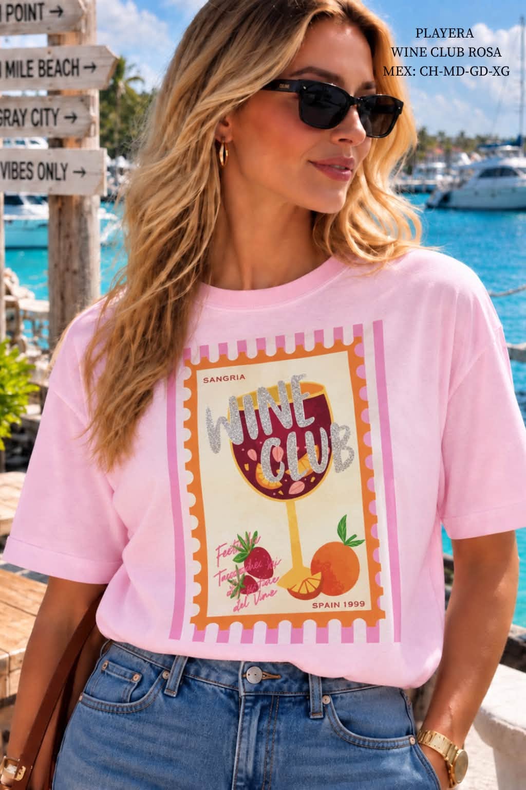 PLAYERA WINE CLUB ROSA