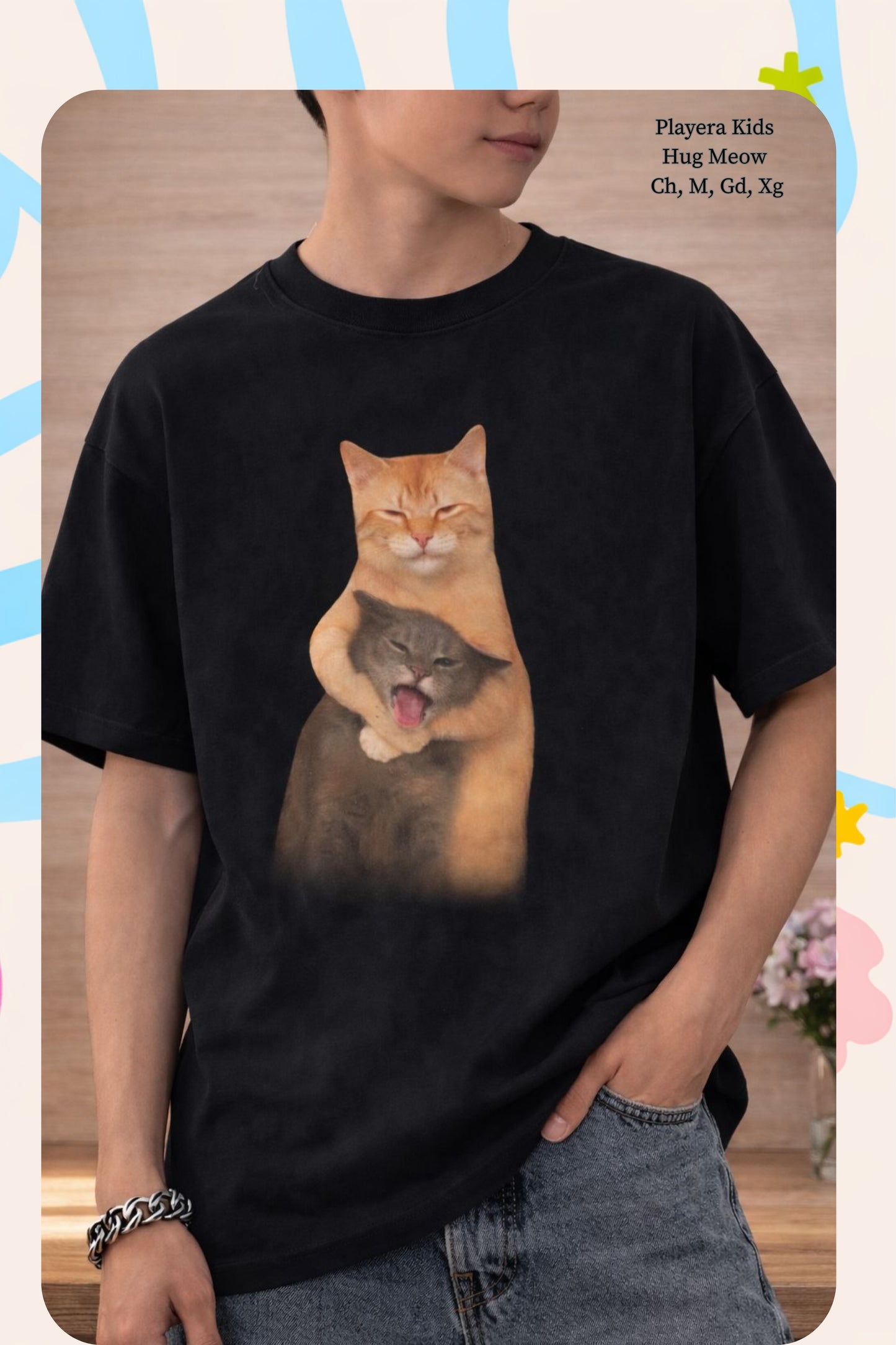 PLAYERA HUG MEOW KIDS