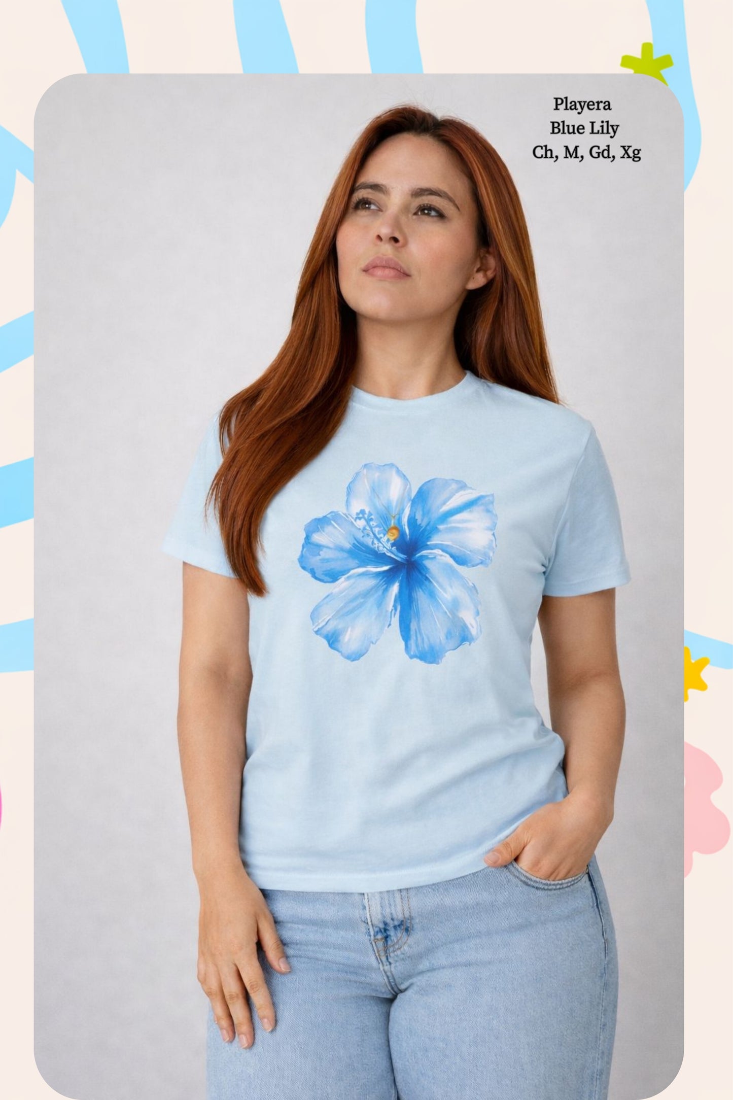 PLAYERA BLUE LILY