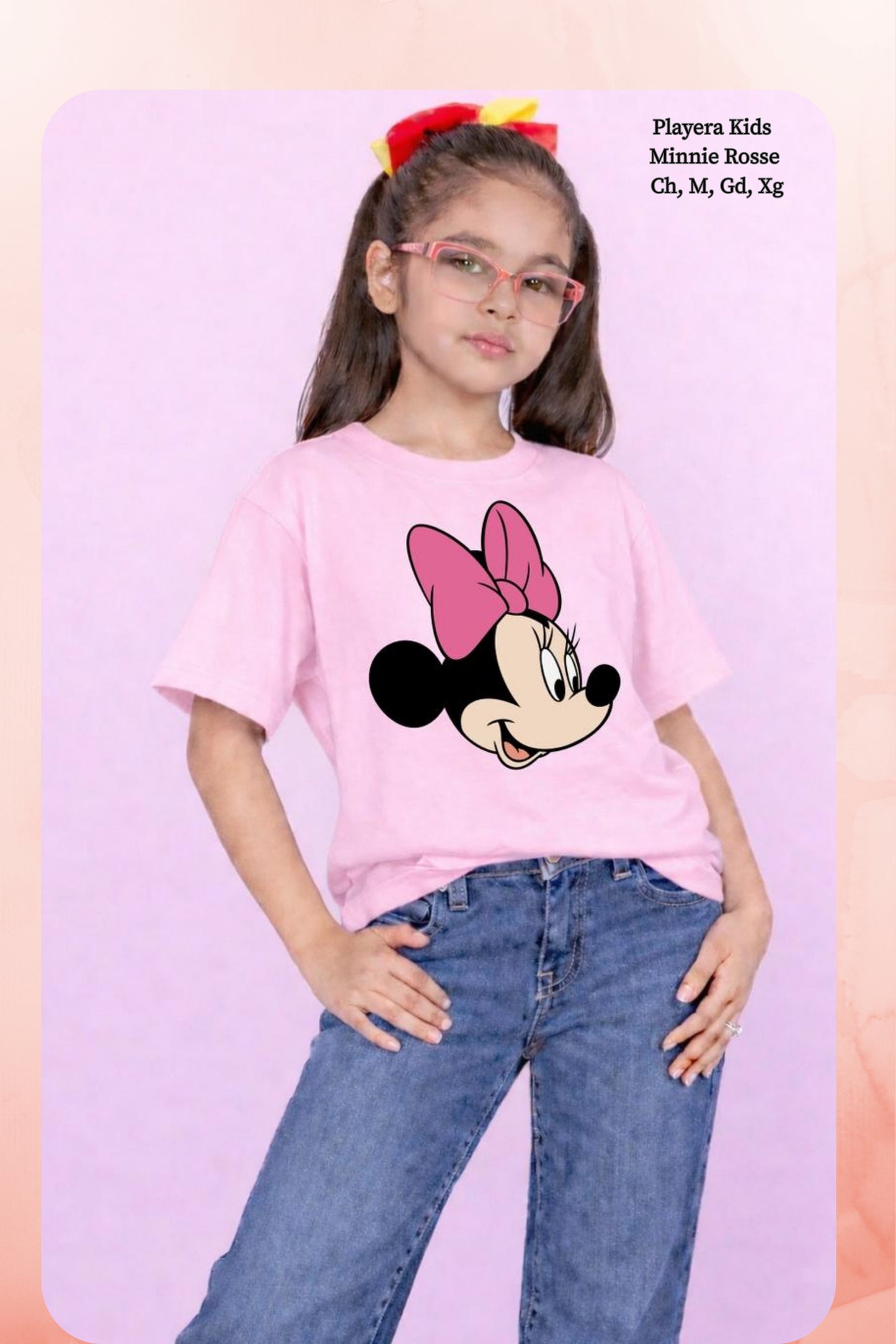 PLAYERA KIDS MINNIE ROSSE