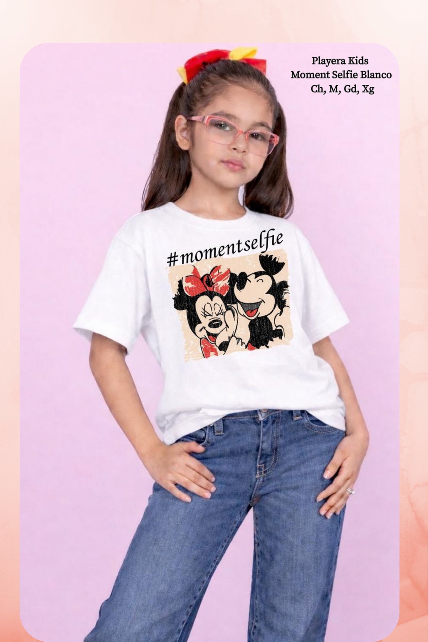 PLAYERA KIDS MOMENT SELFIE BLANCO