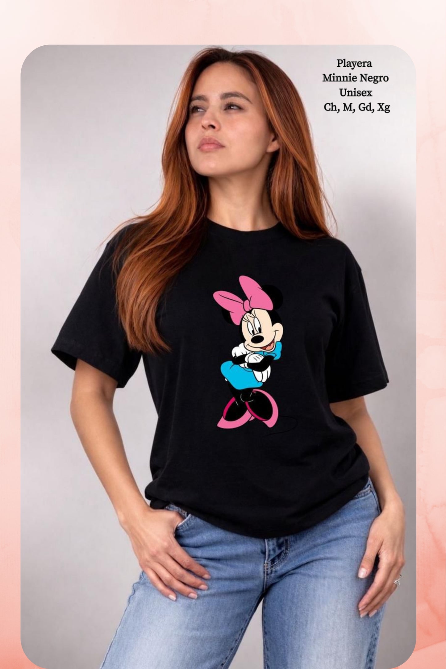 PLAYERA MINNIE NEGRO DAMA