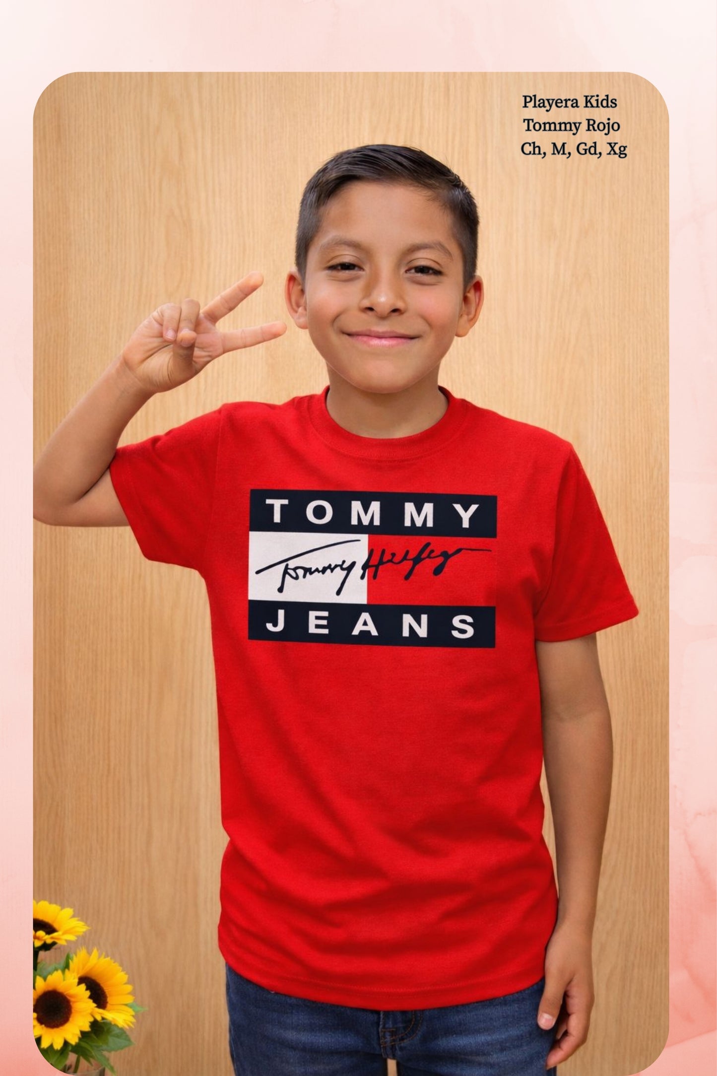 PLAYERA KIDS TOMMY ROJO