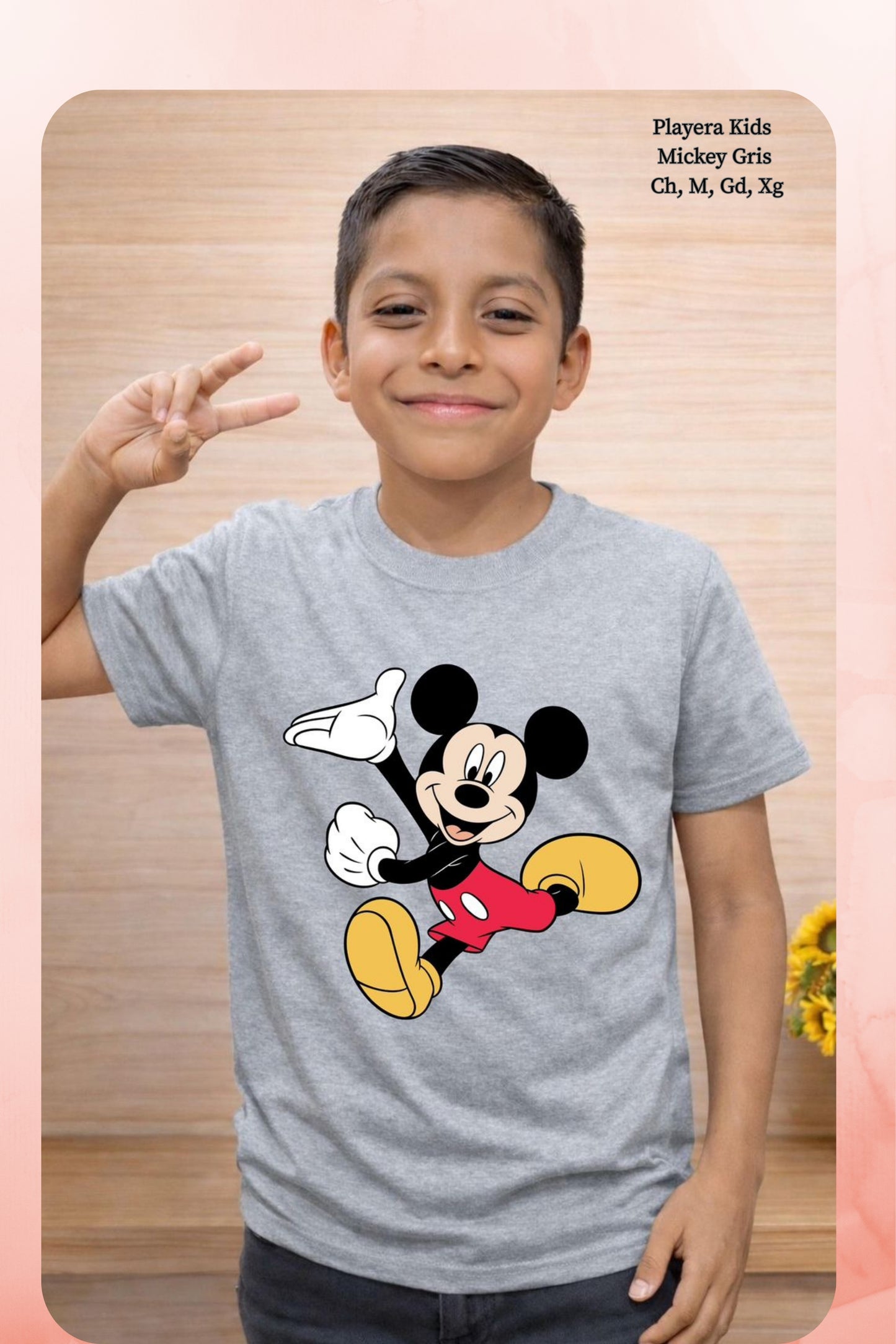 PLAYERA KIDS MICKEY GRIS