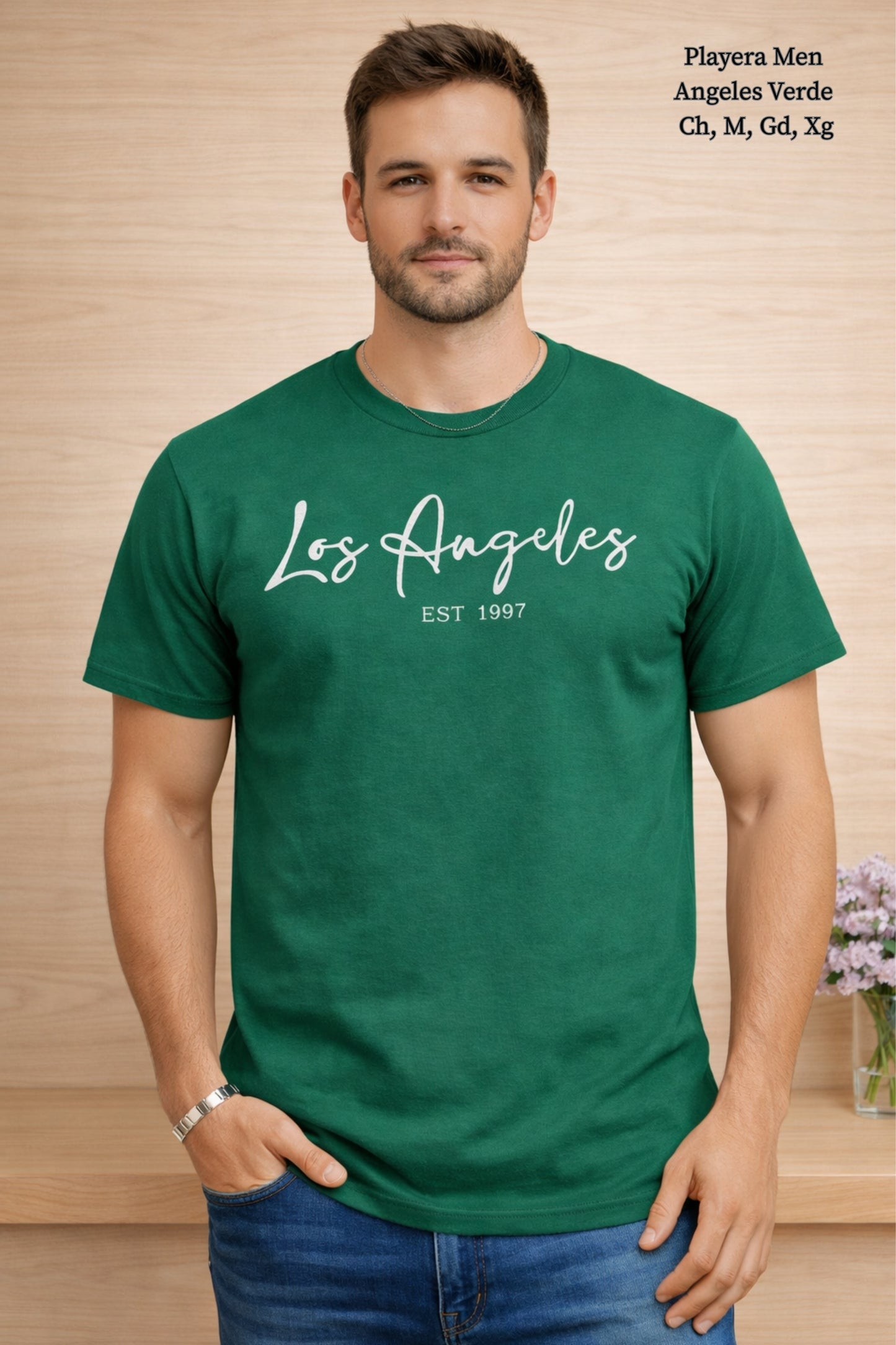 PLAYERA MEN ANGELES VERDE