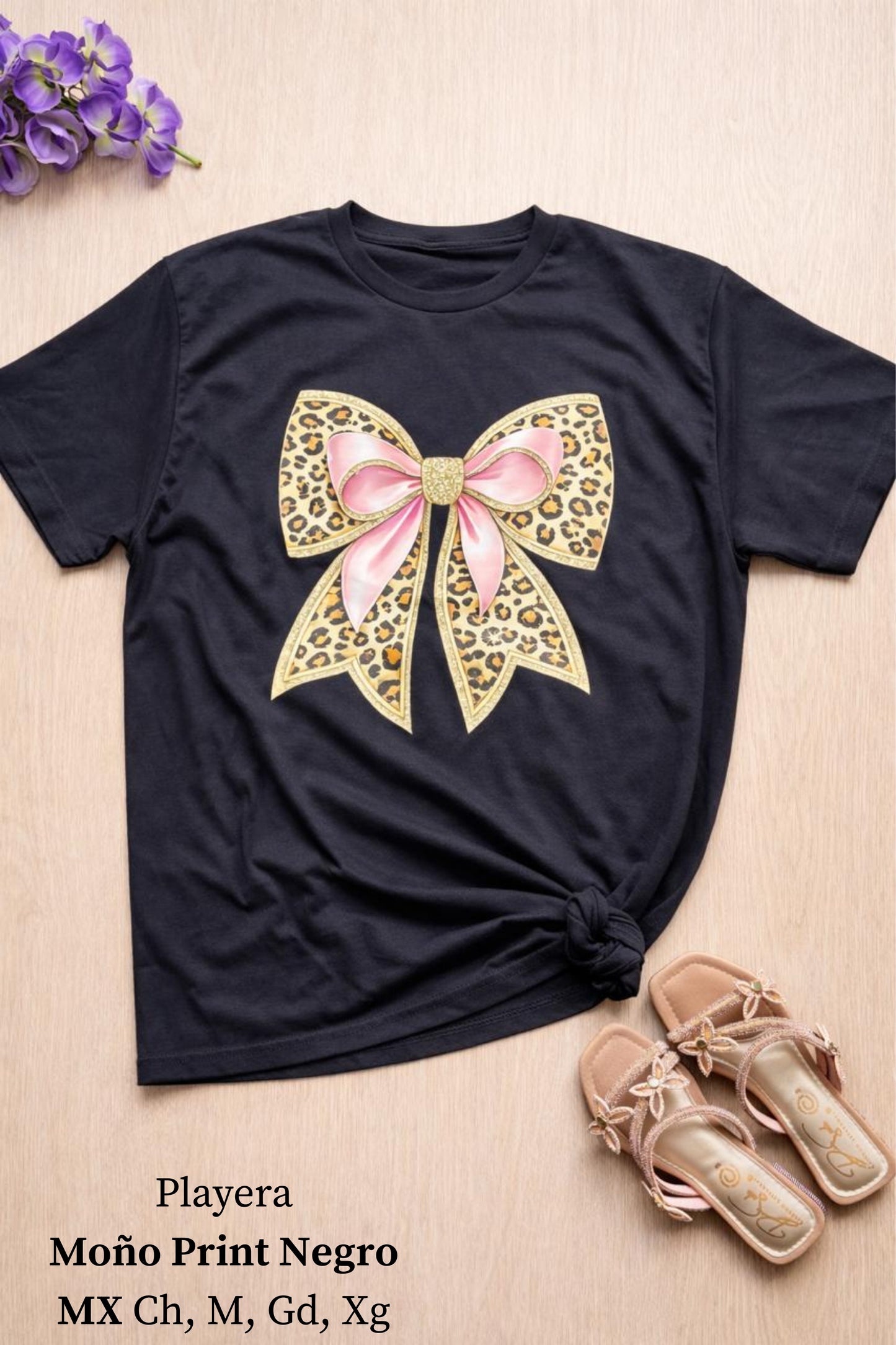 PLAYERA MOÑO PRINT NEGRO