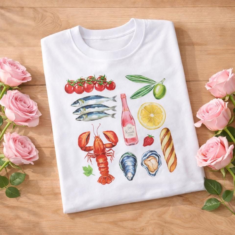 PLAYERA SEAFOOD BLANCO