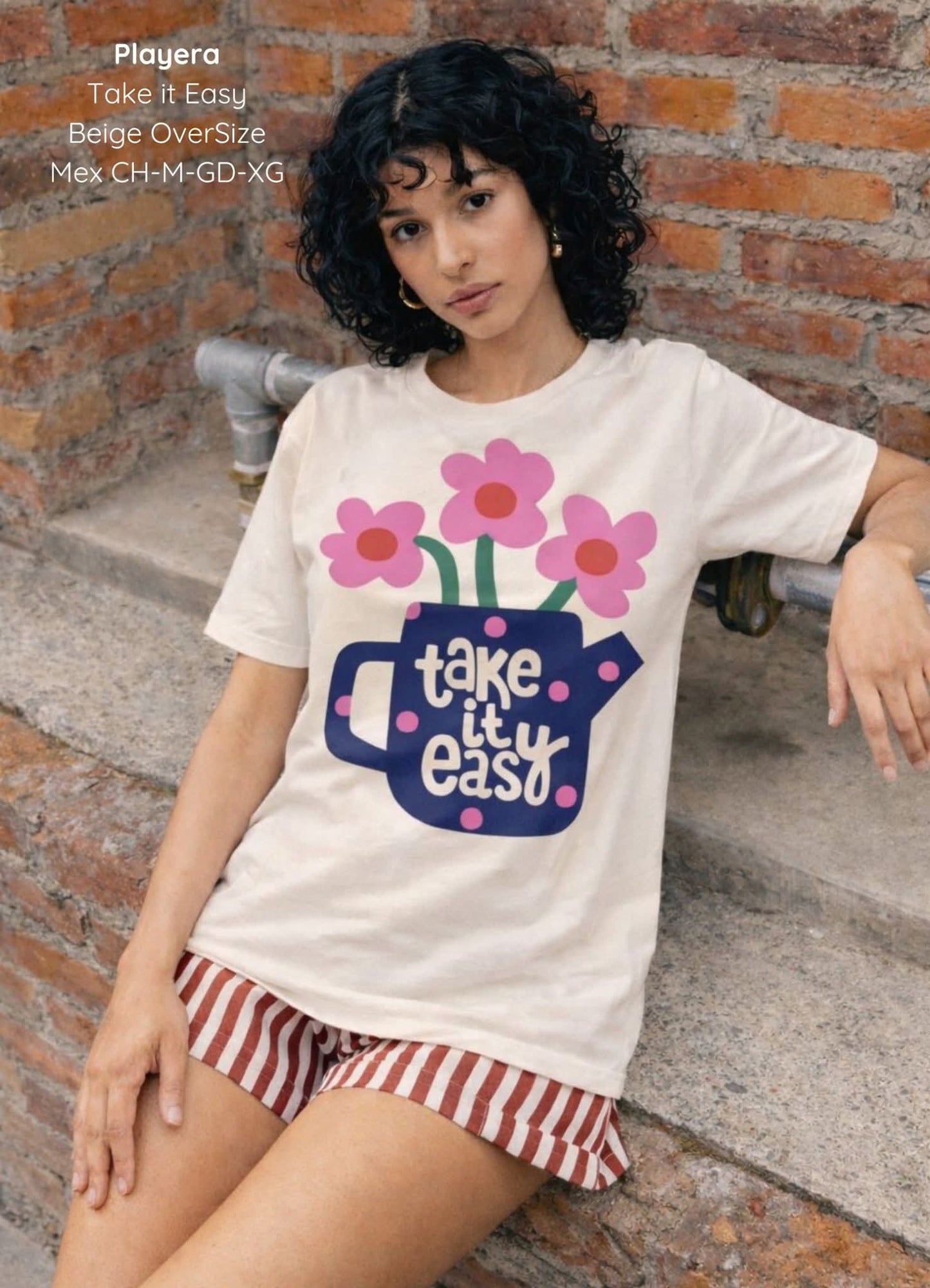 PLAYERA TAKE IT EASY OVERSIZE