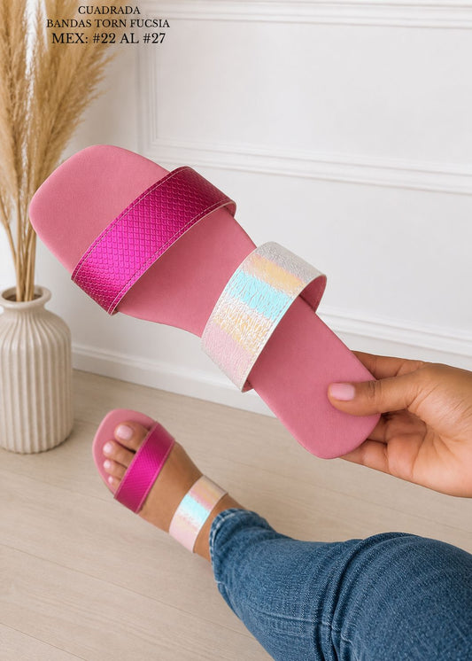 CUAD BANDAS TORN FUCSIA