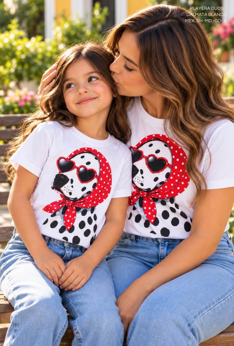 PLAYERA DUOS DALMATA BLANCO DAMA