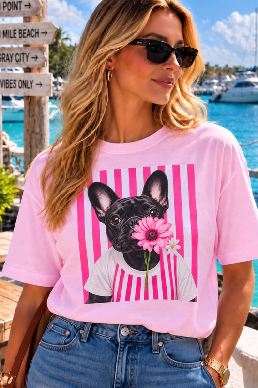 PLAYERA FRENCHIE ROSA