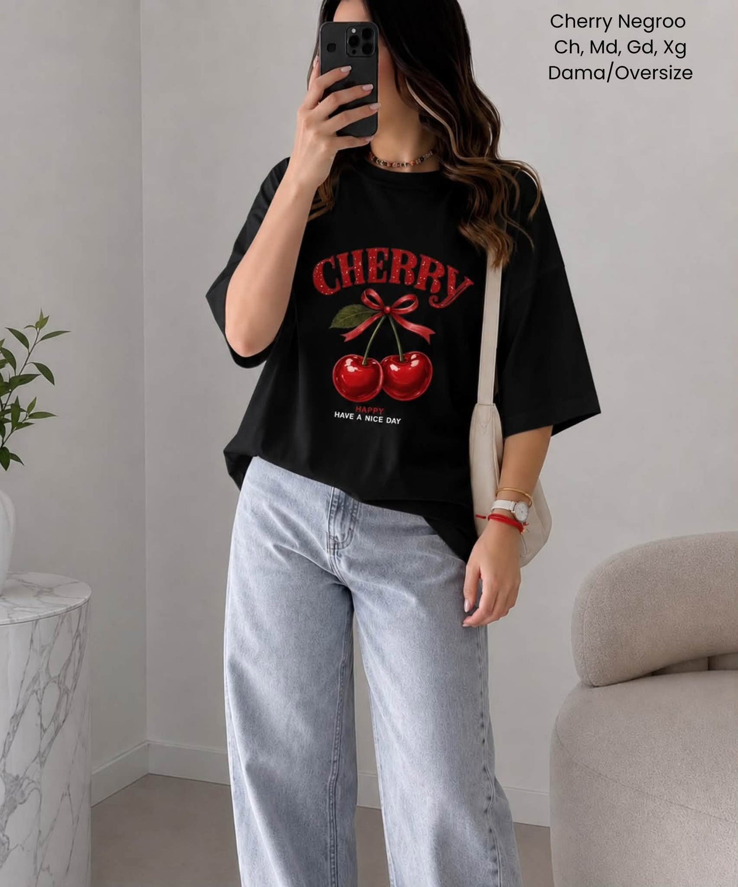 PLAYERA CHERRY NEGRO
