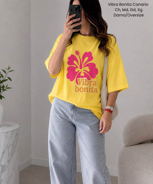 PLAYERA VIBRA BONITA CANARIO