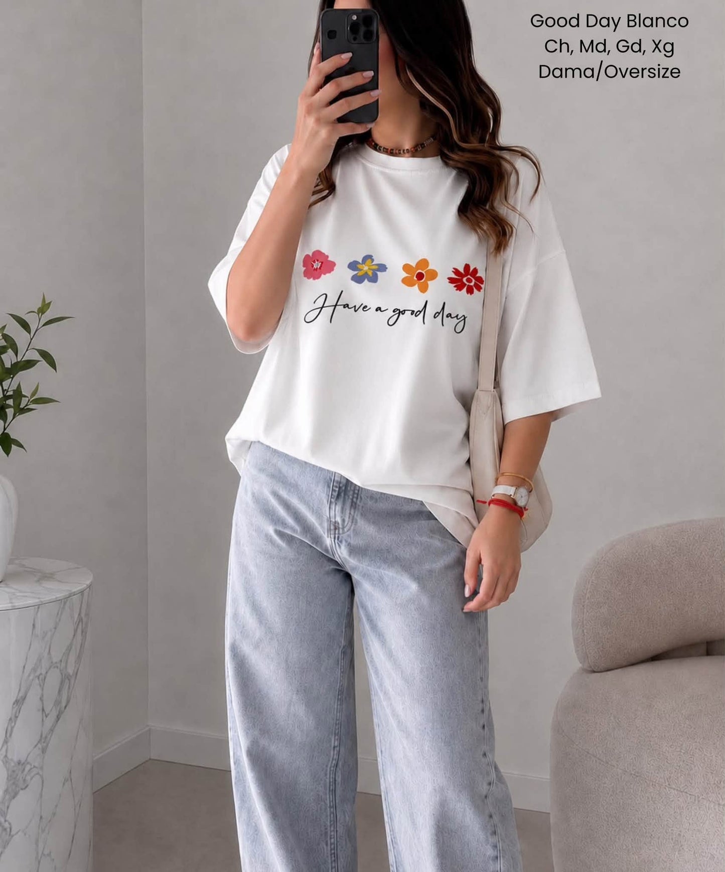PLAYERA GOOD DAY BLANCO
