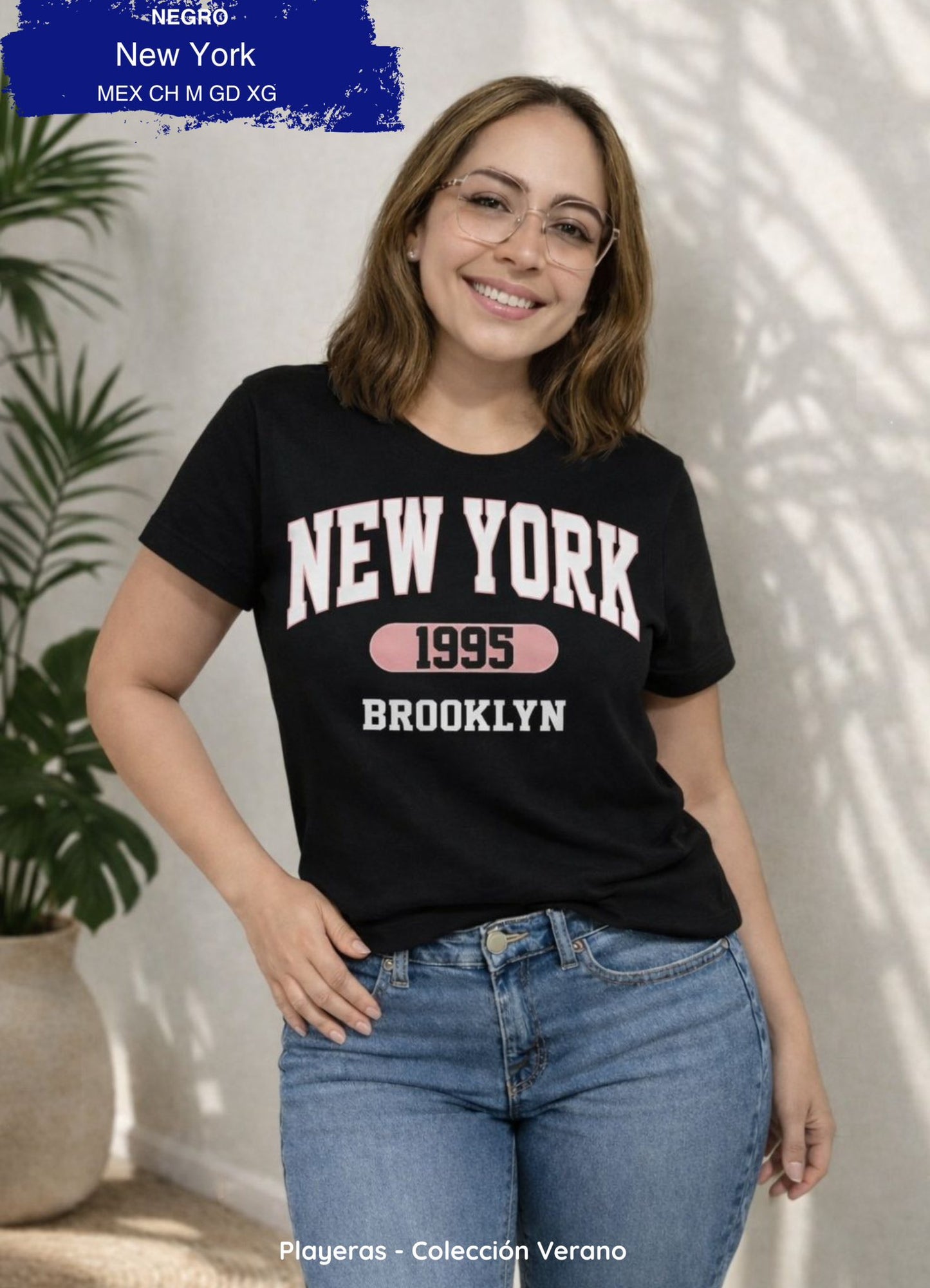 PLAYERA NEW YORK NEGRO DAMA