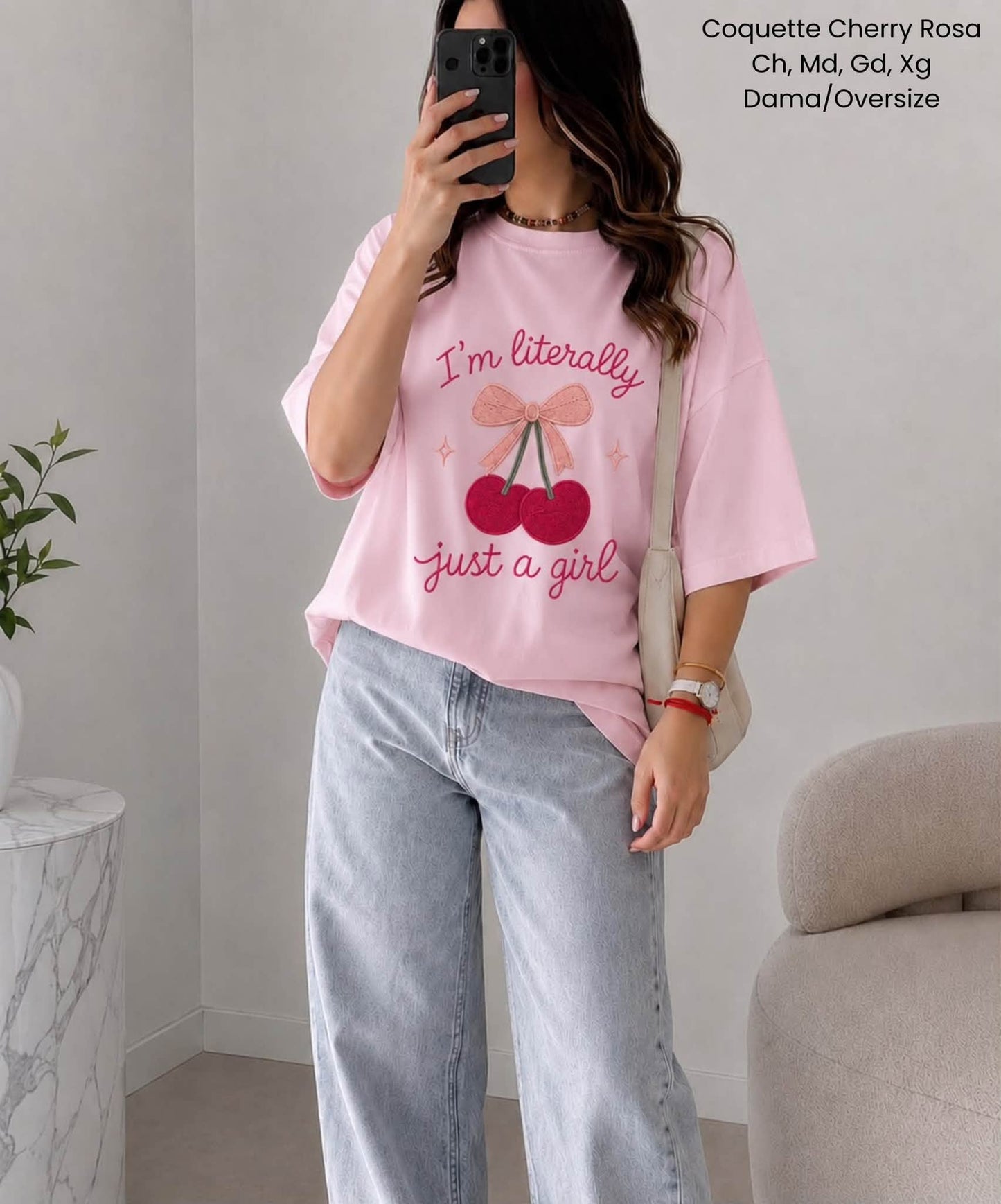 PLAYERA COQUETTE CHERRY ROSA