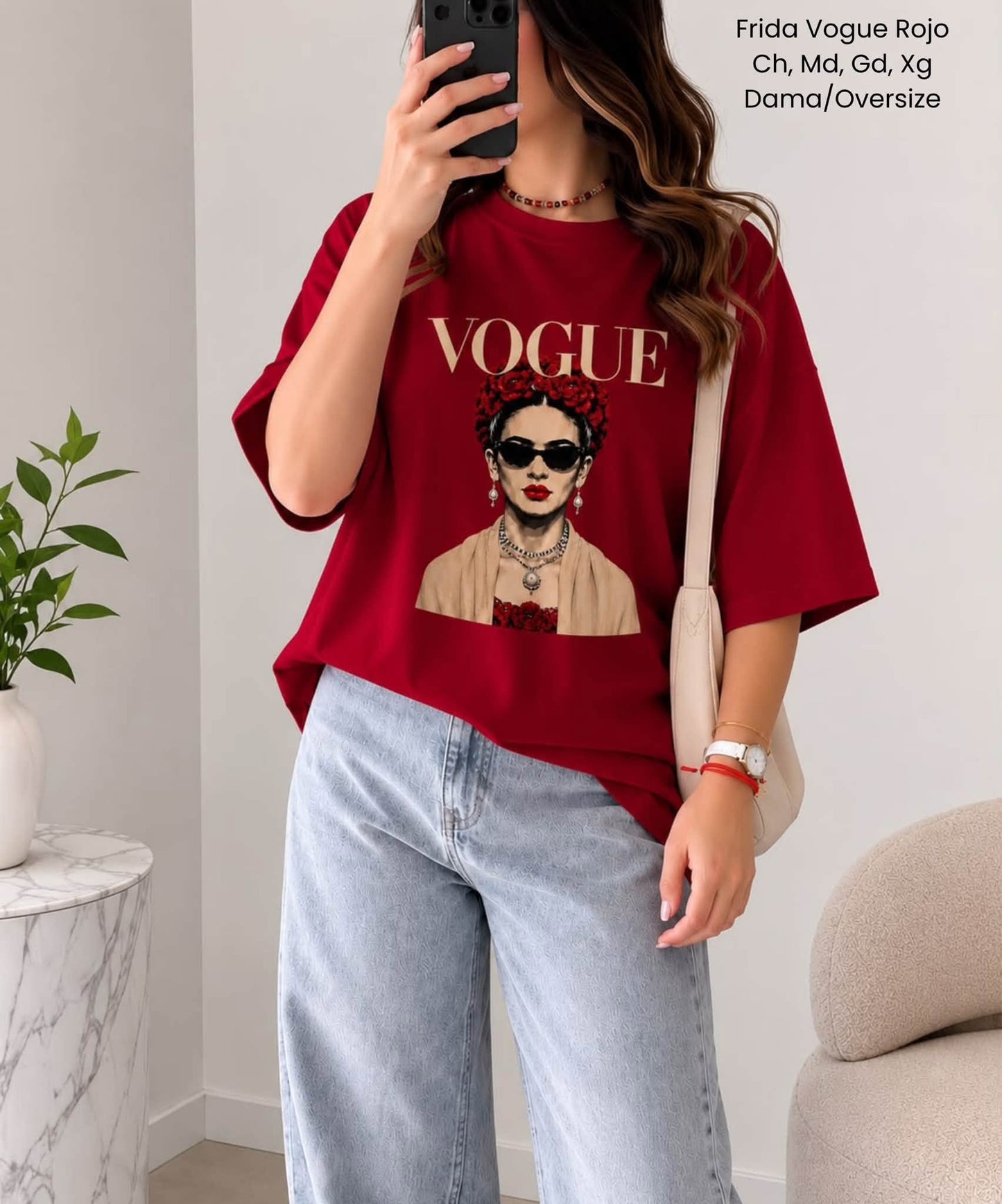 PLAYERA FRIDA VOGUE ROJO