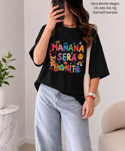 PLAYERA MAÑANA SERA BONITO NEGRO
