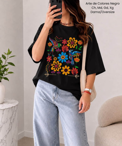 PLAYERA ARTE DE COLORES NEGRO
