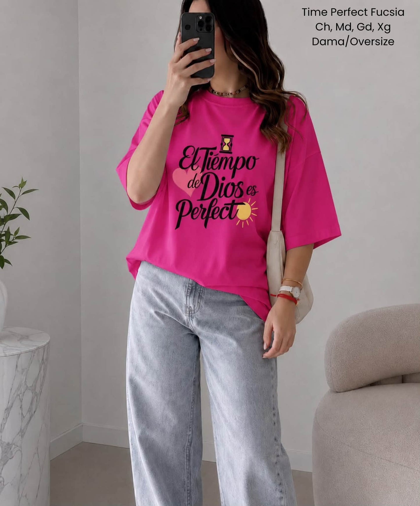 PLAYERA TIME PERFECT FUCSIA