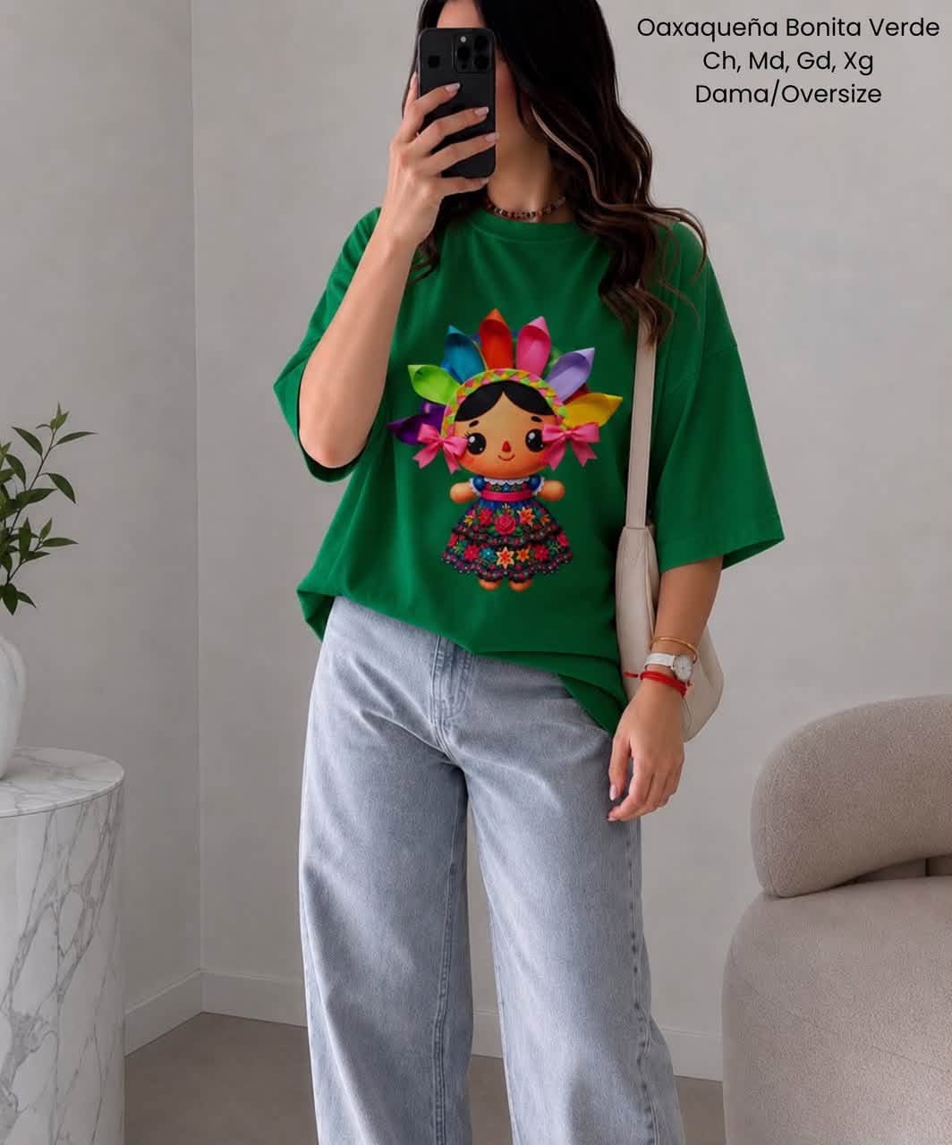 PLAYERA OAXAQUEÑA BONITA VERDE