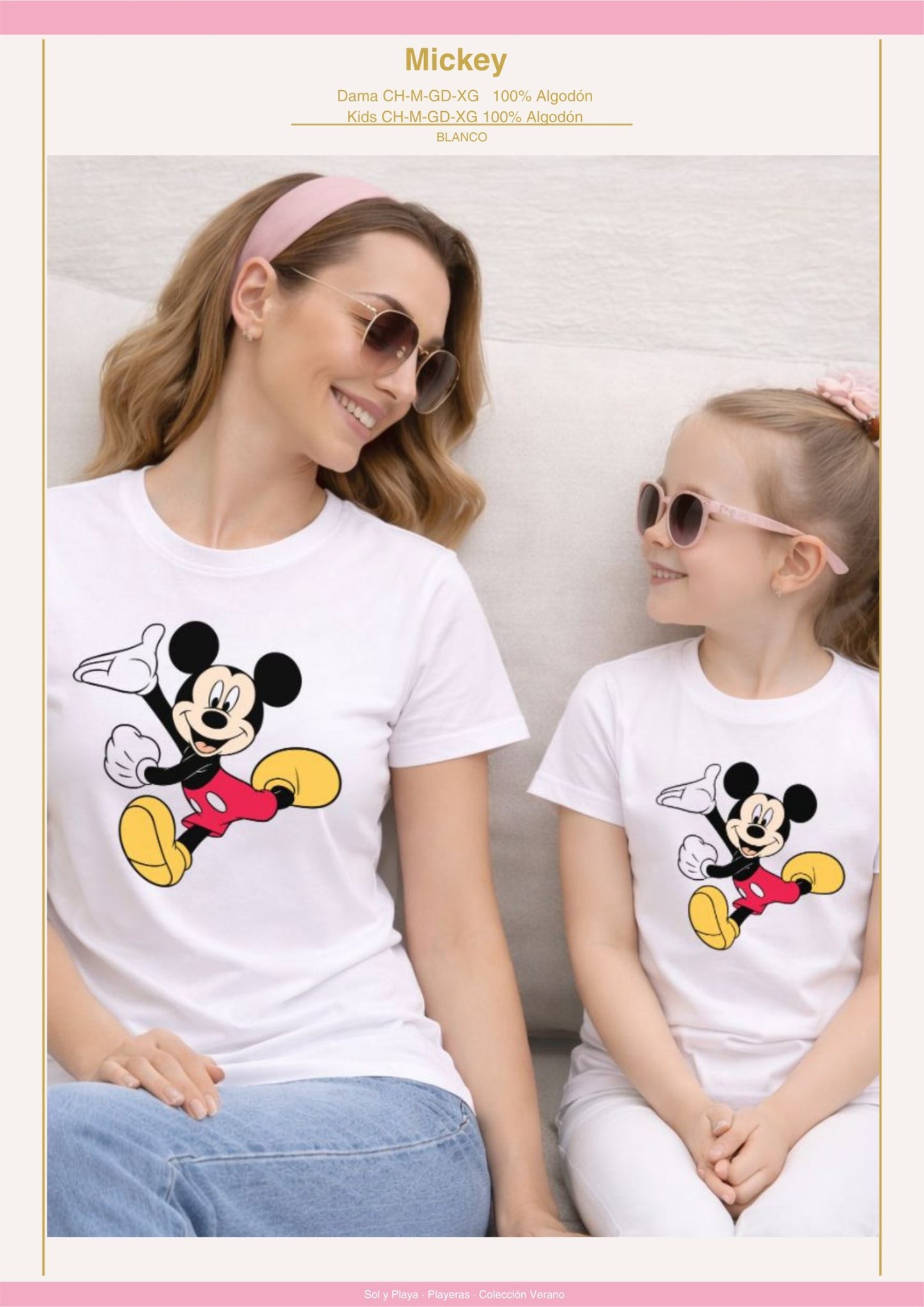 PLAYERA MICKEY BLANCO KIDS