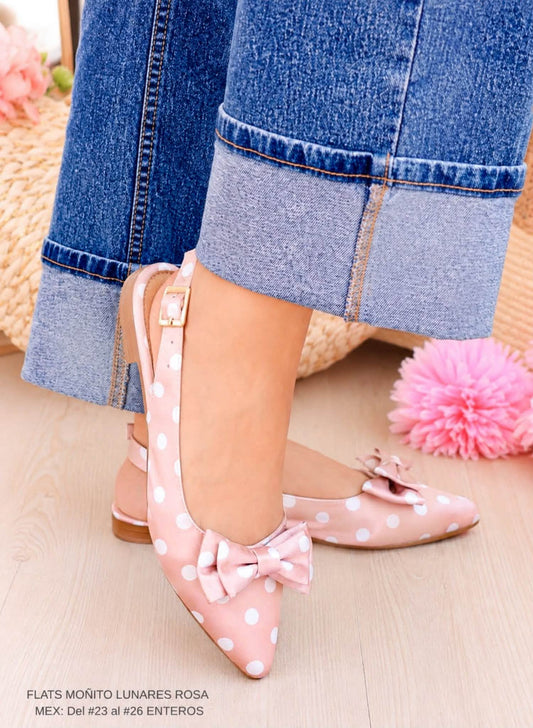 FLATS MOÑITO LUNARES ROSA