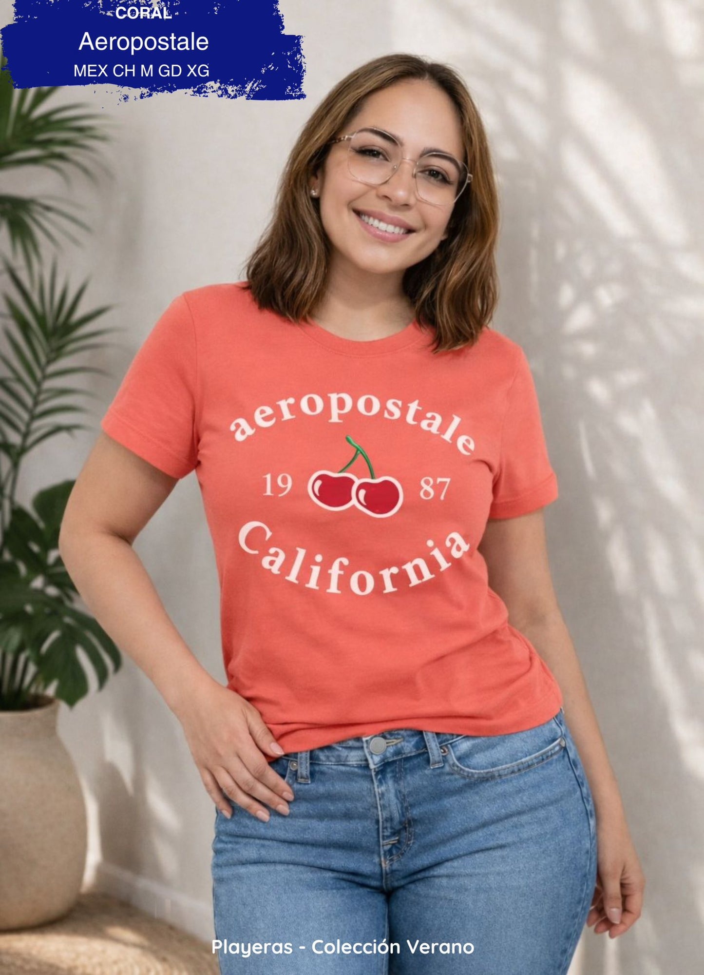 PLAYERA AEROPOSTALE CORAL