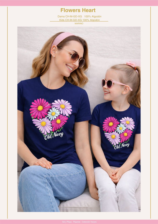 PLAYERA FLOWERS HERT KIDS