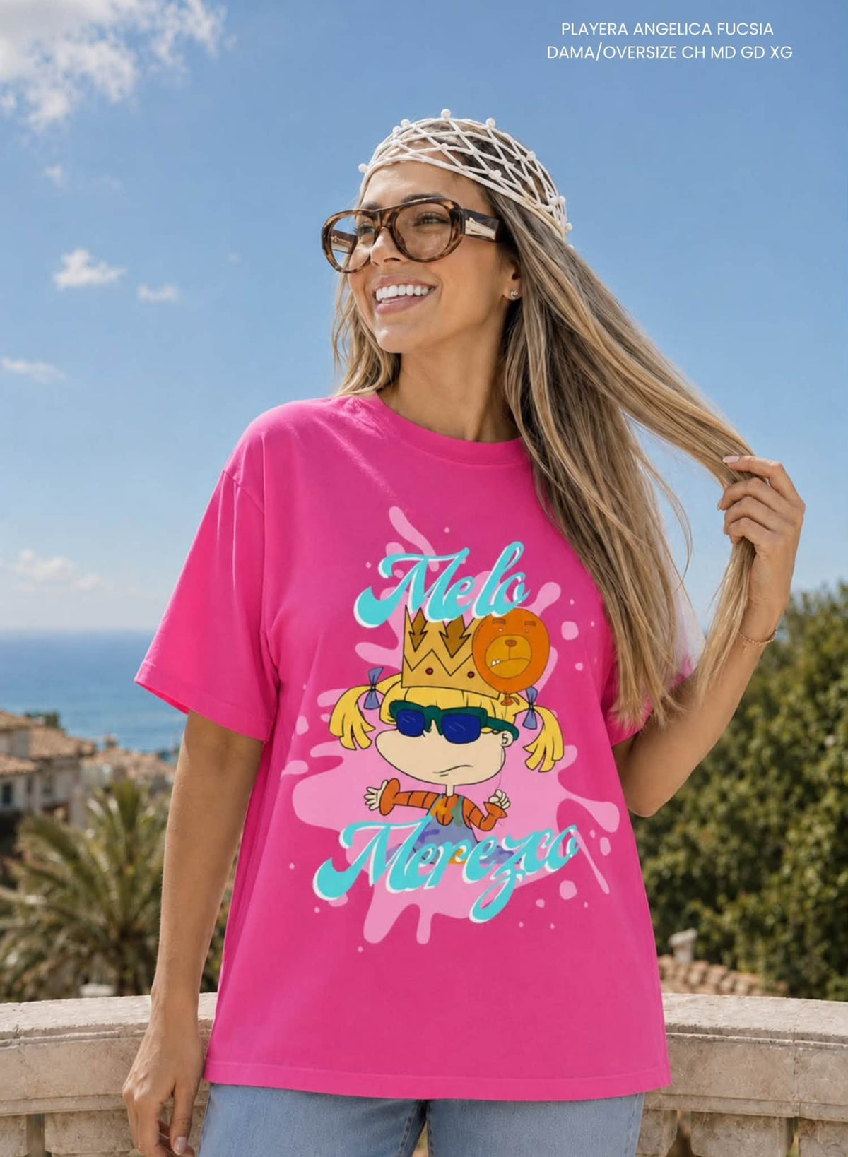 PLAYERA ANGELICA FUCSIA