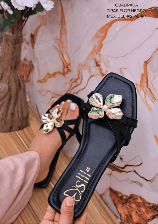 CUAD TIRAS FLOR NEGRO