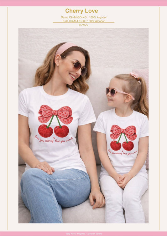 PLAYERA CHERRY LOVE KIDS BLANCO