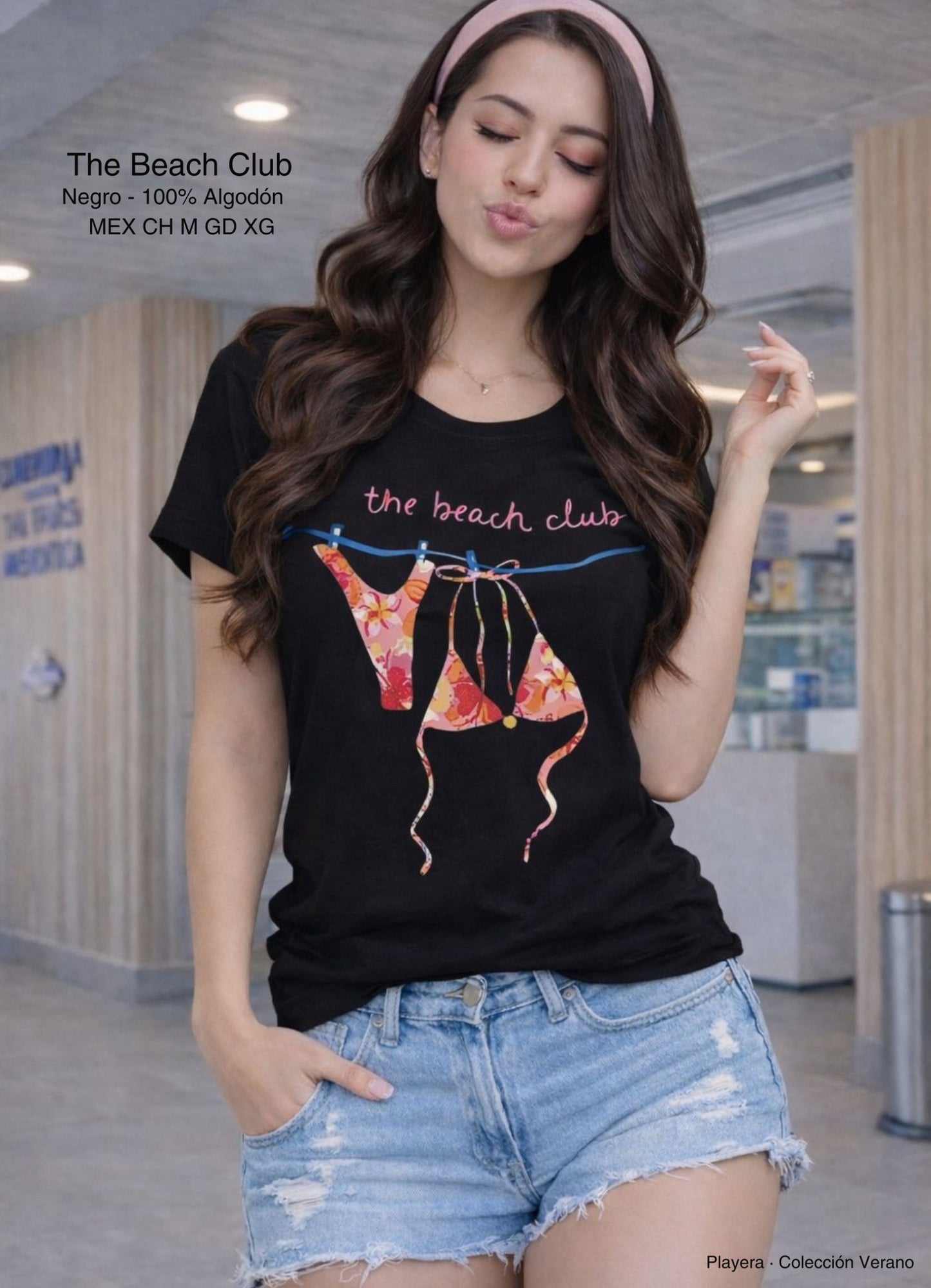 PLAYERA THE BEACH CLUB NEGRO