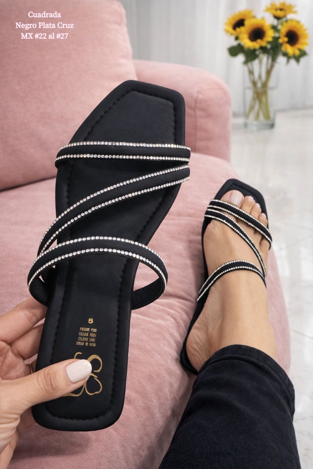 CUAD NEGRO PLATA CRUZ